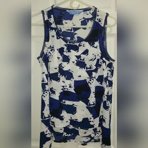 Simply Vera Vera Wang Navy & White Abstract Print Top